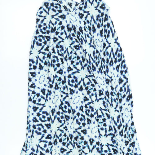 New Look Womens Blue Viscose Fit & Flare Size 8 V-Neck