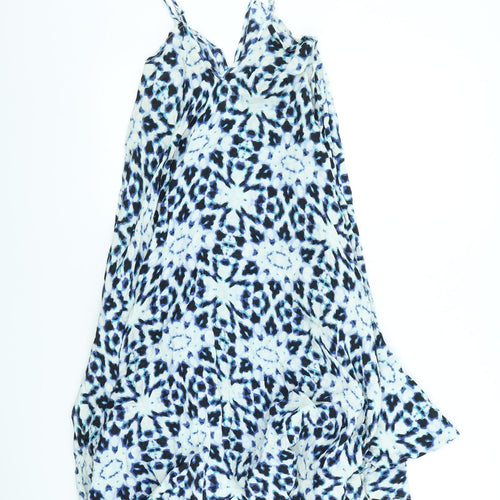 New Look Womens Blue Viscose Fit & Flare Size 8 V-Neck