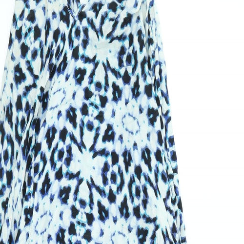 New Look Womens Blue Viscose Fit & Flare Size 8 V-Neck