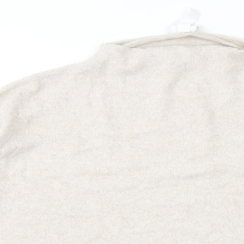 H&M Womens Beige Round Neck Viscose Pullover Jumper Size S