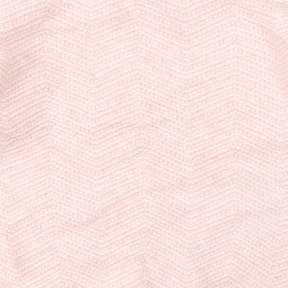 Marks and Spencer Womens Pink Round Neck Acrylic Henley Jumper Size S