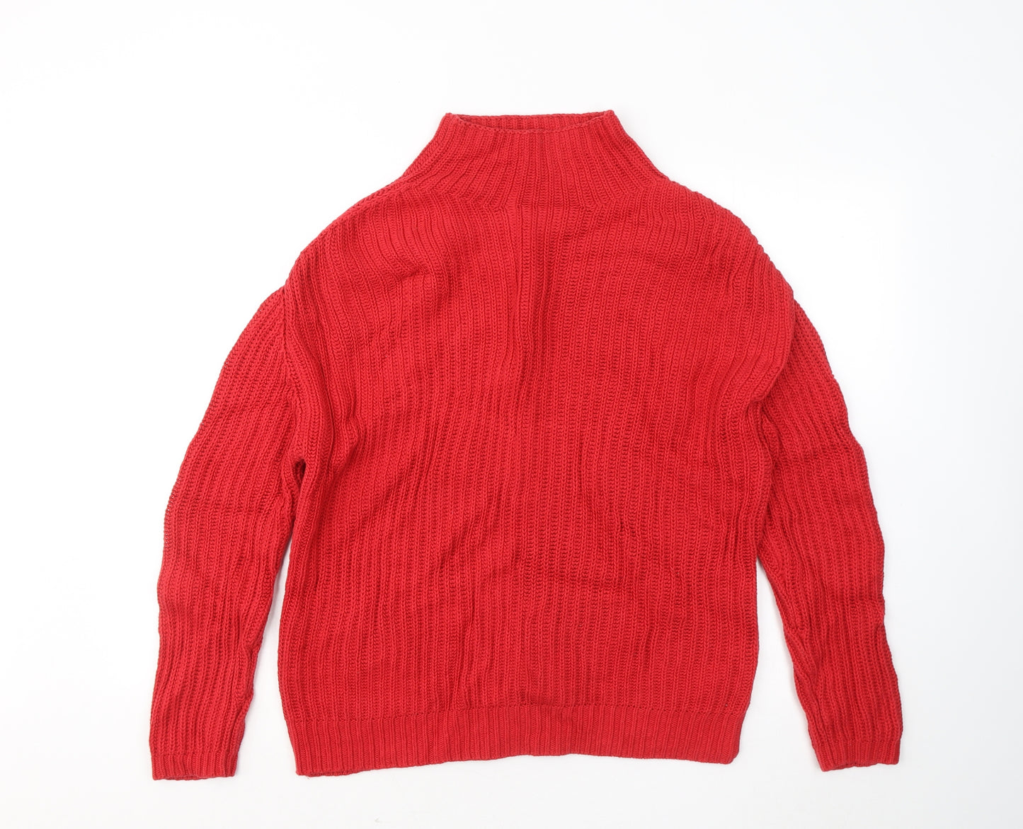 Gap Mens Red Mock Neck Cotton Pullover Jumper Size M
