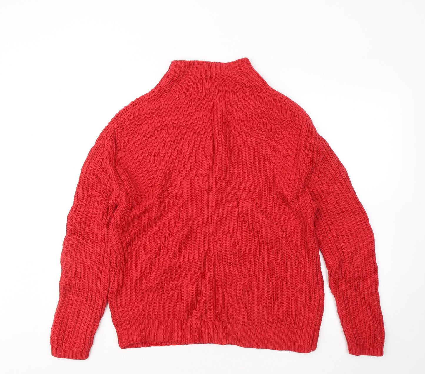 Gap Mens Red Mock Neck Cotton Pullover Jumper Size M