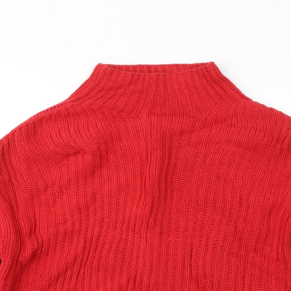 Gap Mens Red Mock Neck Cotton Pullover Jumper Size M