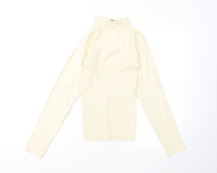 Missguided Womens Yellow Mock Neck Acrylic Pullover Jumper Size 10