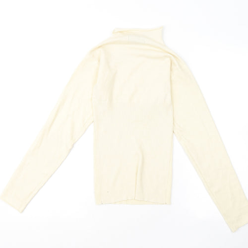Missguided Womens Yellow Mock Neck Acrylic Pullover Jumper Size 10