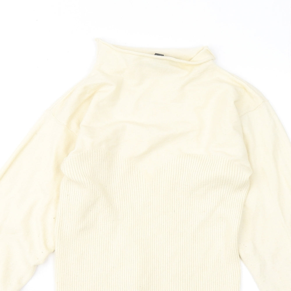 Missguided Womens Yellow Mock Neck Acrylic Pullover Jumper Size 10