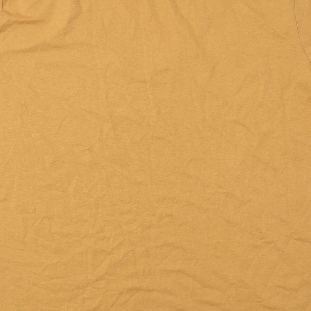 George Womens Yellow Cotton Basic T-Shirt Size 22 V-Neck