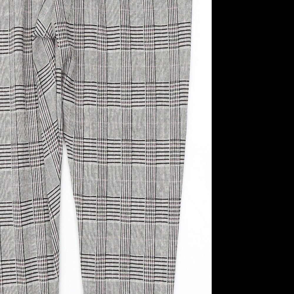 George Womens Beige Plaid Cotton Trousers Size 24 L28 in Regular