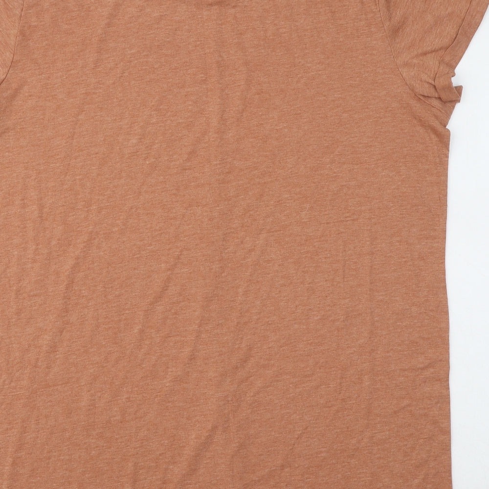 Primark Womens Orange Polyester Basic T-Shirt Size 18 Round Neck