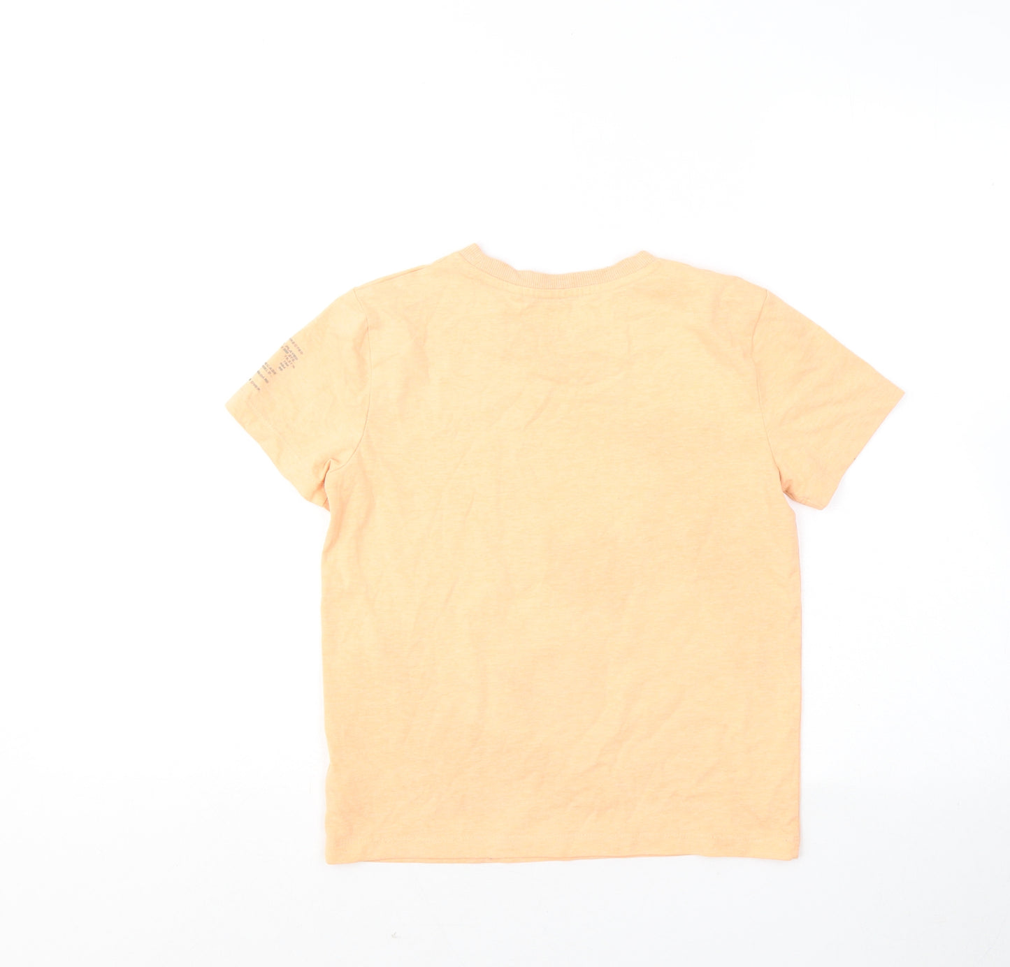 NEXT Boys Orange Cotton Basic T-Shirt Size 8 Years Round Neck - SKULL HEADPHONES