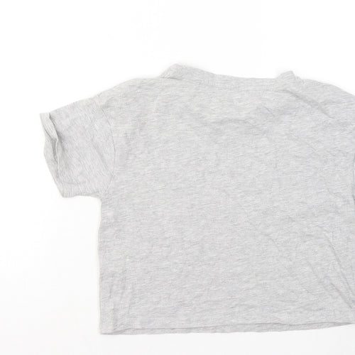 Primark Girls Grey Cotton Basic T-Shirt Size 10 Years Round Neck - Summer