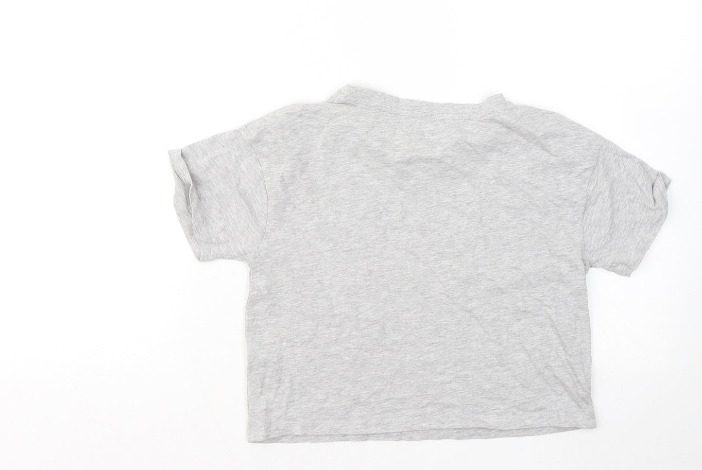 Primark Girls Grey Cotton Basic T-Shirt Size 10 Years Round Neck - Summer