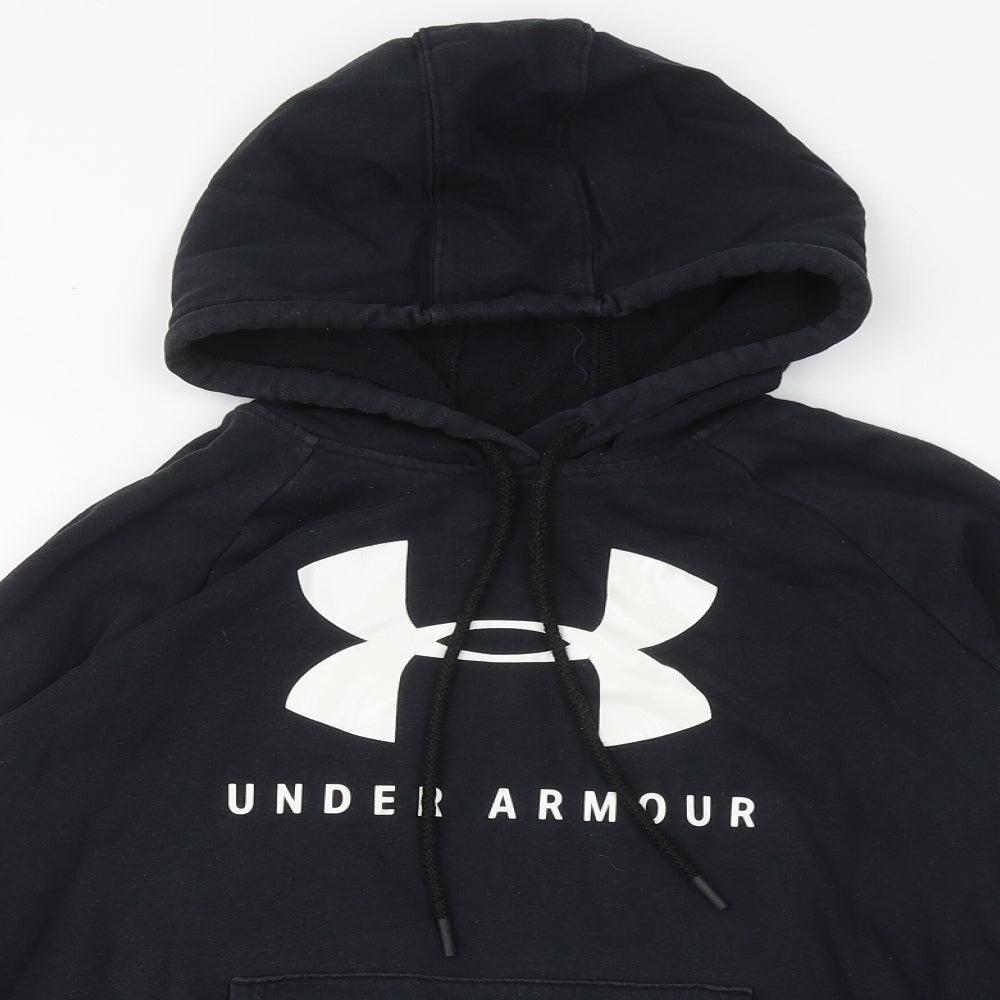 Under armour Mens Black Cotton Pullover Hoodie Size M