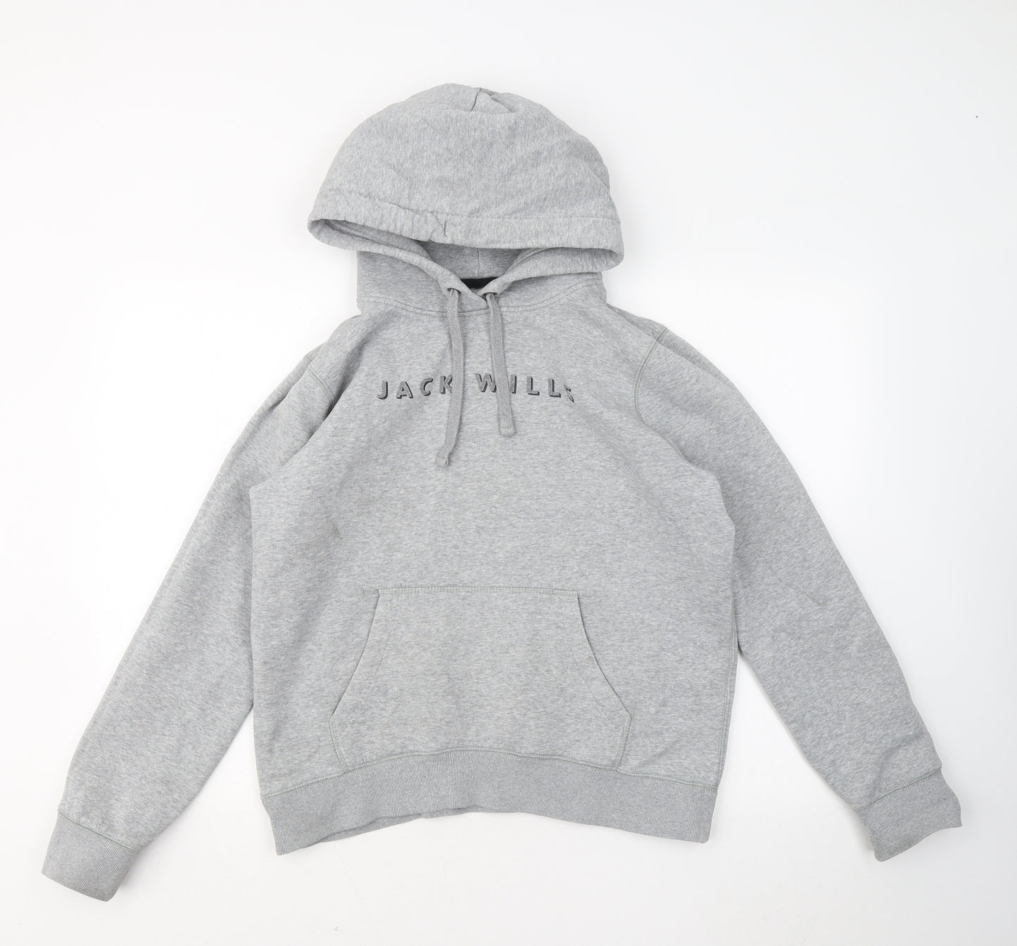 Jack Wills Womens Grey Cotton Pullover Hoodie Size 14