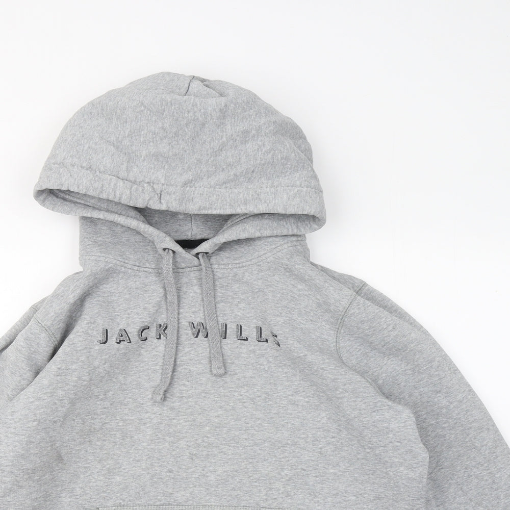 Jack Wills Womens Grey Cotton Pullover Hoodie Size 14