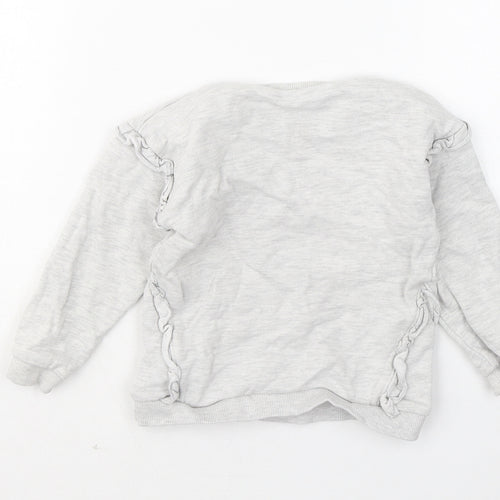 Matalan Girls Grey Cotton Pullover Sweatshirt Size 2-3 Years - All Girls Have Super Powers