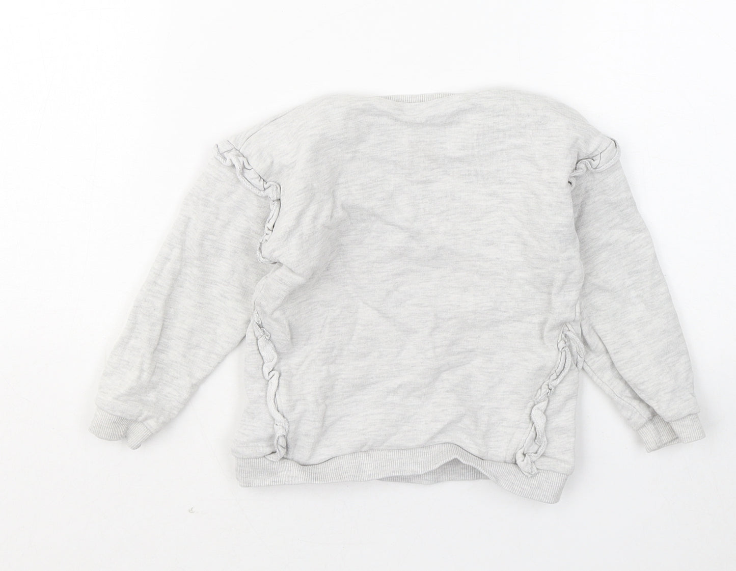 Matalan Girls Grey Cotton Pullover Sweatshirt Size 2-3 Years - All Girls Have Super Powers