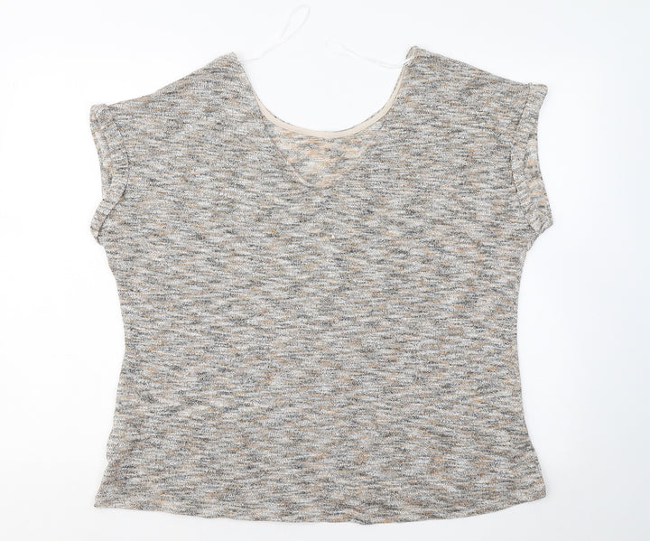 New Look Womens Gold Round Neck Geometric Viscose Pullover Jumper Size 18