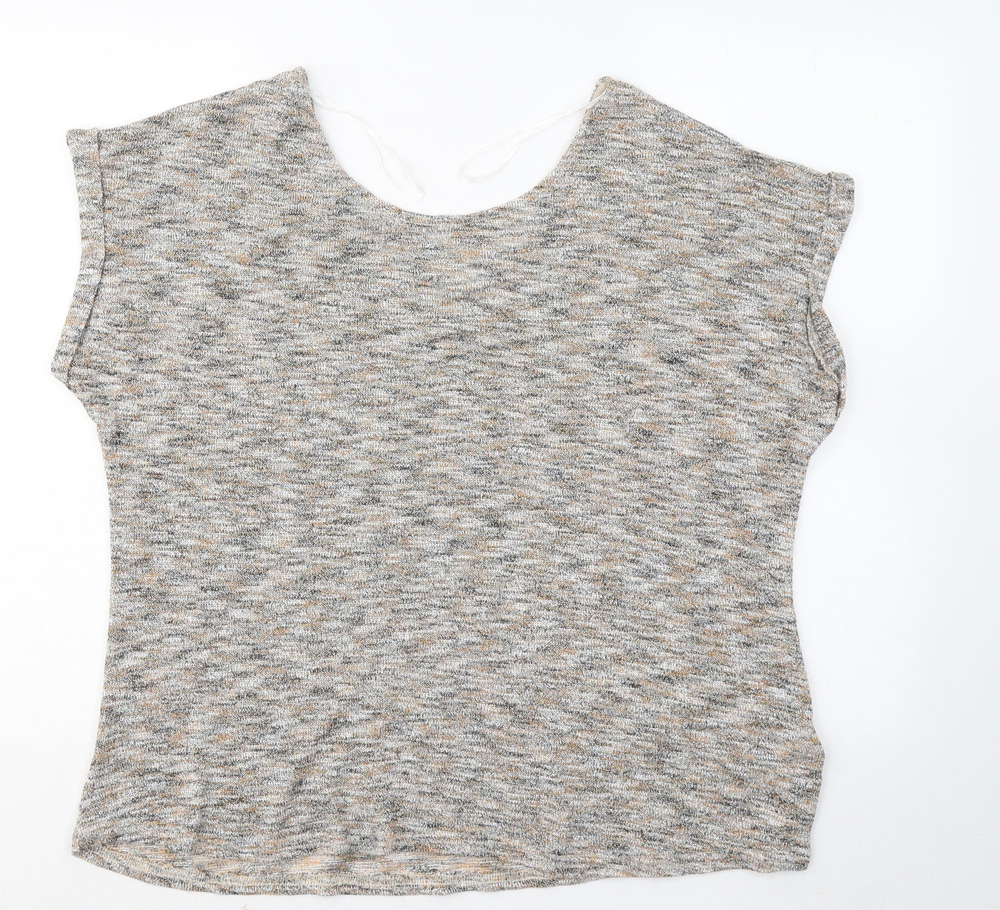 New Look Womens Gold Round Neck Geometric Viscose Pullover Jumper Size 18