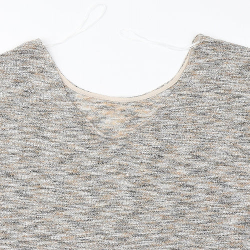 New Look Womens Gold Round Neck Geometric Viscose Pullover Jumper Size 18