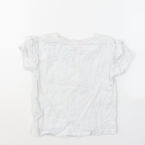 Primark Girls White Cotton Basic T-Shirt Size 4-5 Years Round Neck - You Are Golden