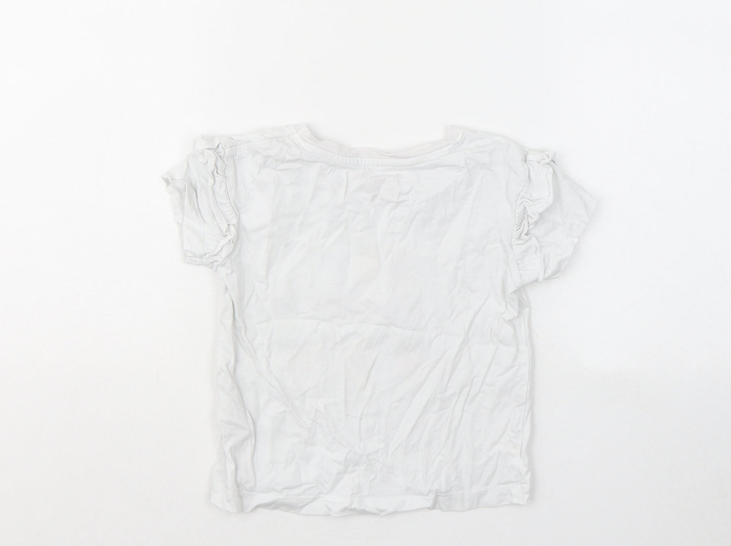 Primark Girls White Cotton Basic T-Shirt Size 4-5 Years Round Neck - You Are Golden