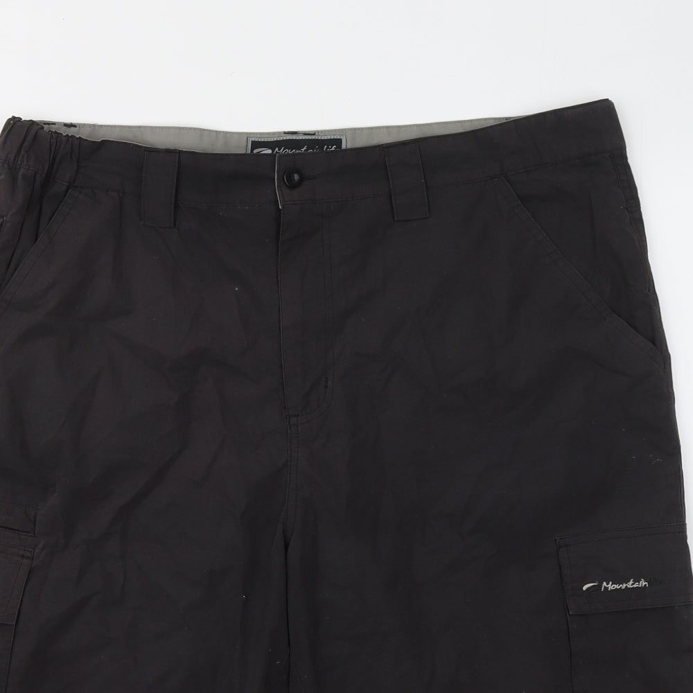 Mountain Life Mens Grey Polyester Cargo Shorts Size 36 in Regular
