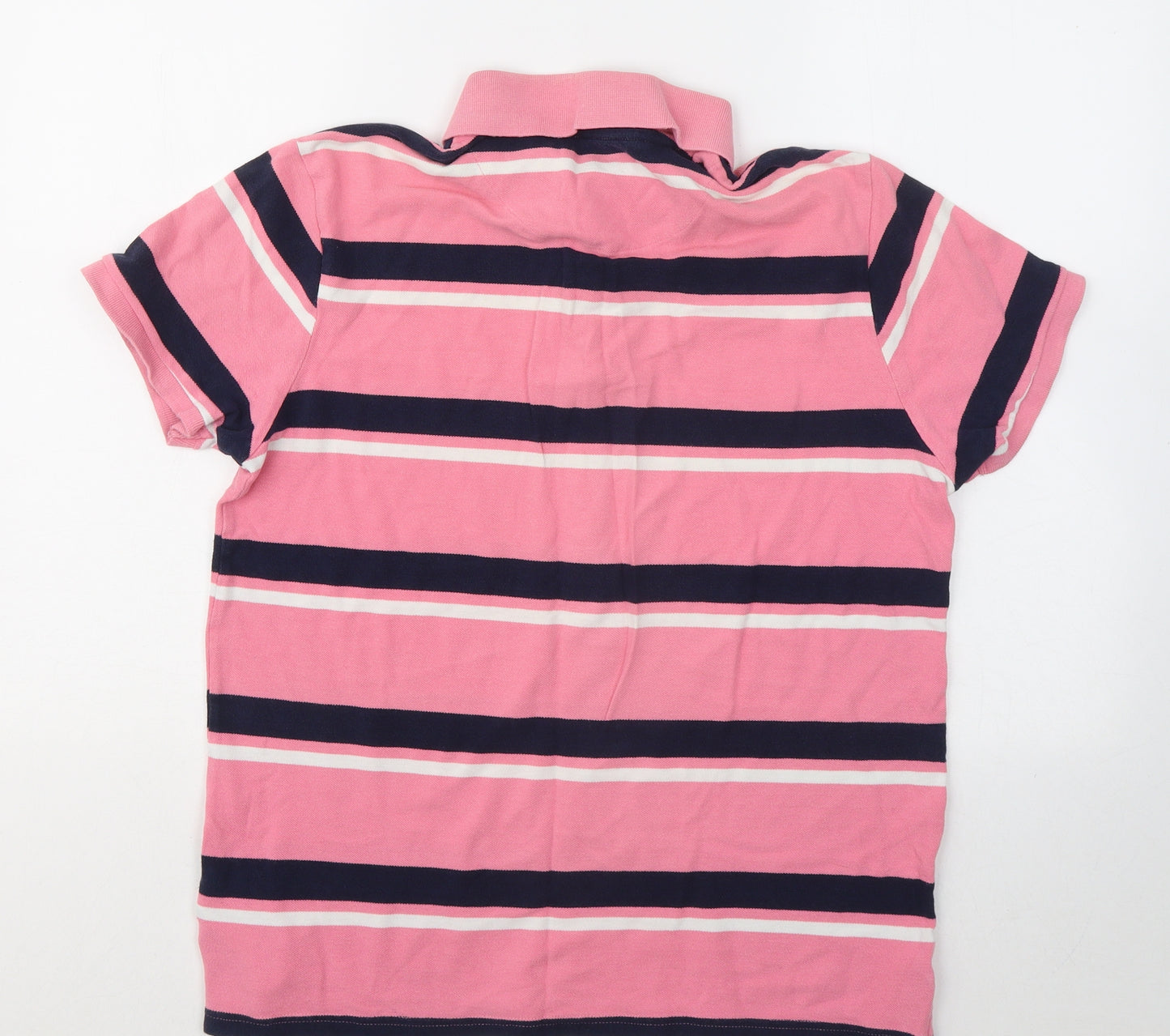 F&F Mens Pink Striped Cotton Polo Size M Collared