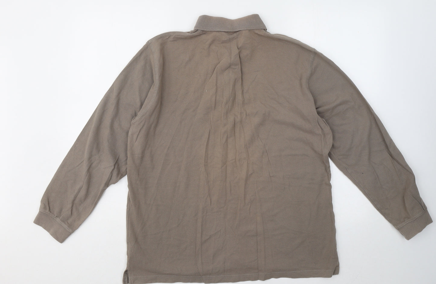 Cotton Traders Mens Brown Cotton Polo Size M Collared