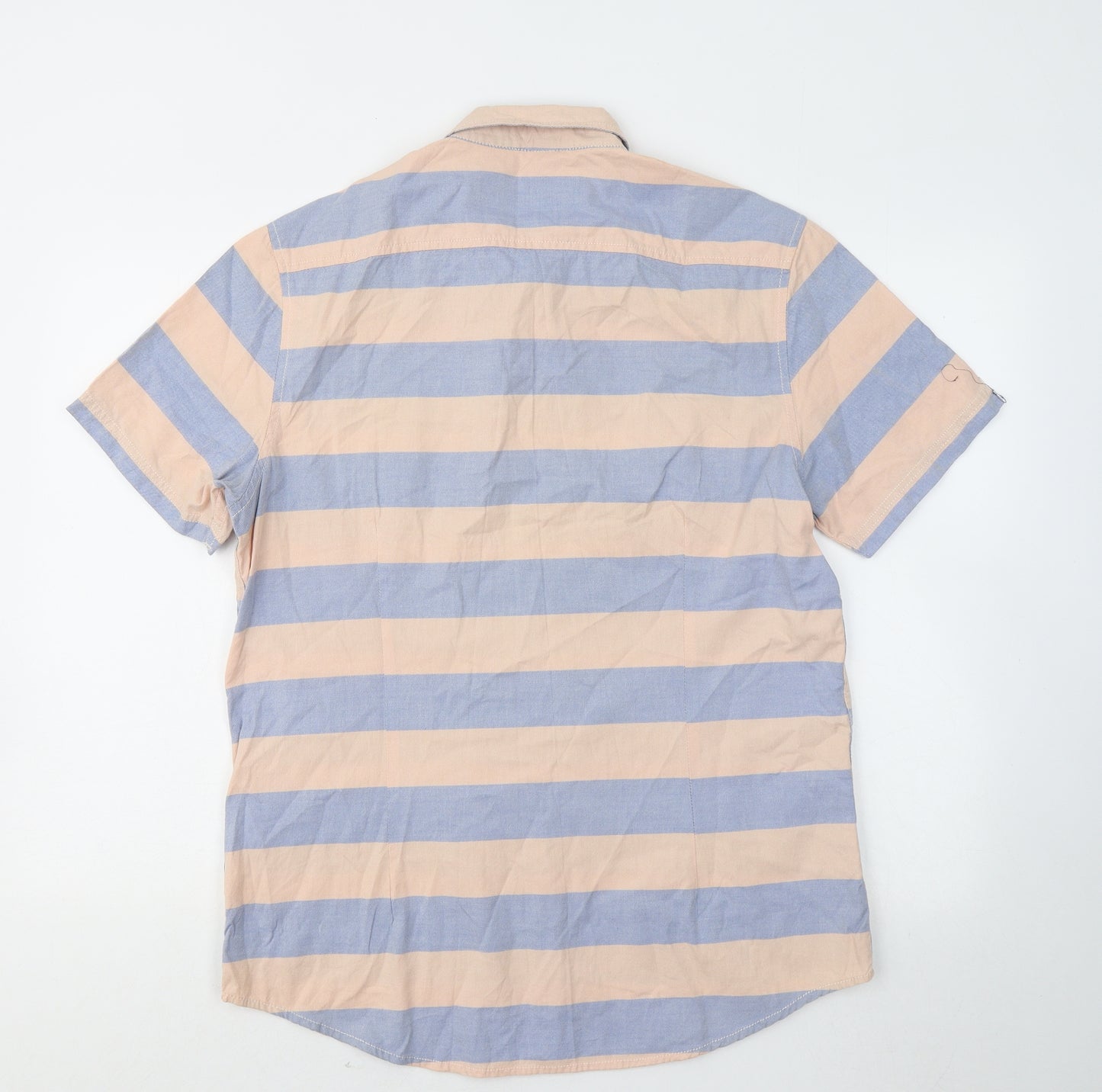 Burton Mens Blue Striped Cotton Button-Up Size L Collared