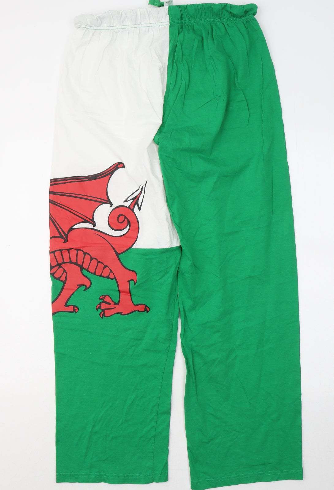 George Mens Green Cotton Sweatpants Trousers Size L L28 in Regular - Cymru Dragon Wales