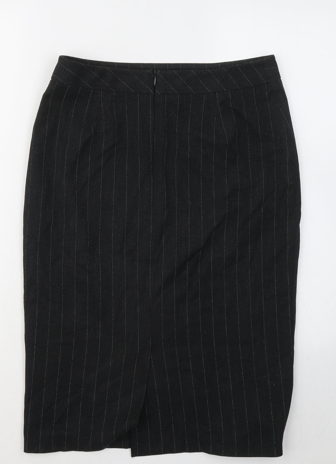 Autonomy Womens Black Striped Polyester Straight & Pencil Skirt Size 8
