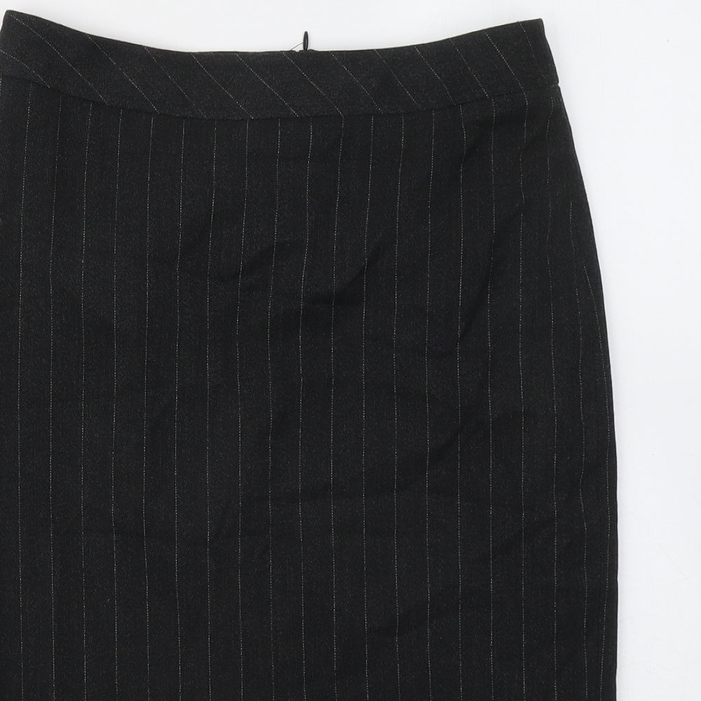 Autonomy Womens Black Striped Polyester Straight & Pencil Skirt Size 8