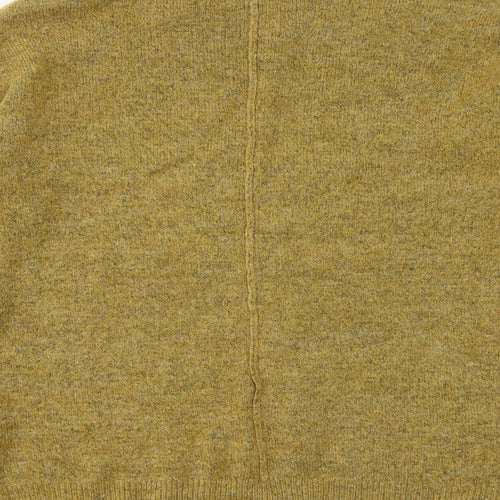 Papaya Womens Yellow Round Neck Acrylic Pullover Jumper Size S