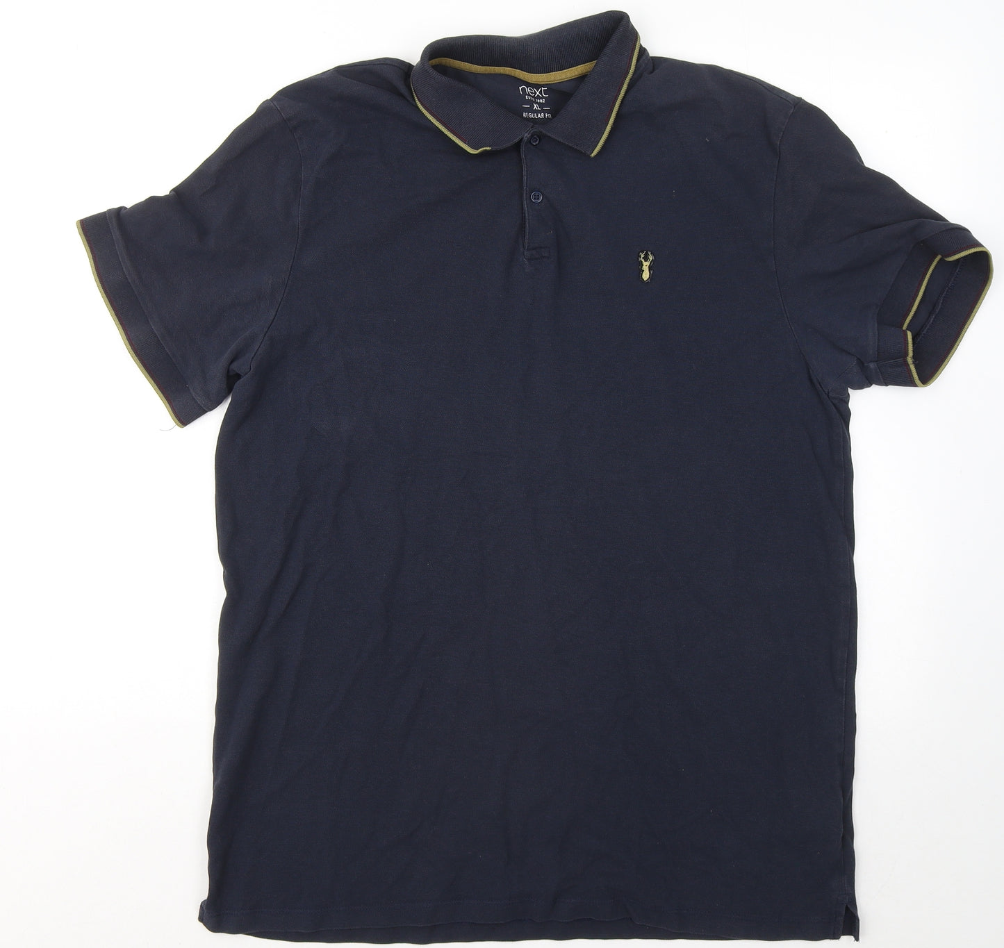 NEXT Mens Blue Cotton Polo Size XL Collared