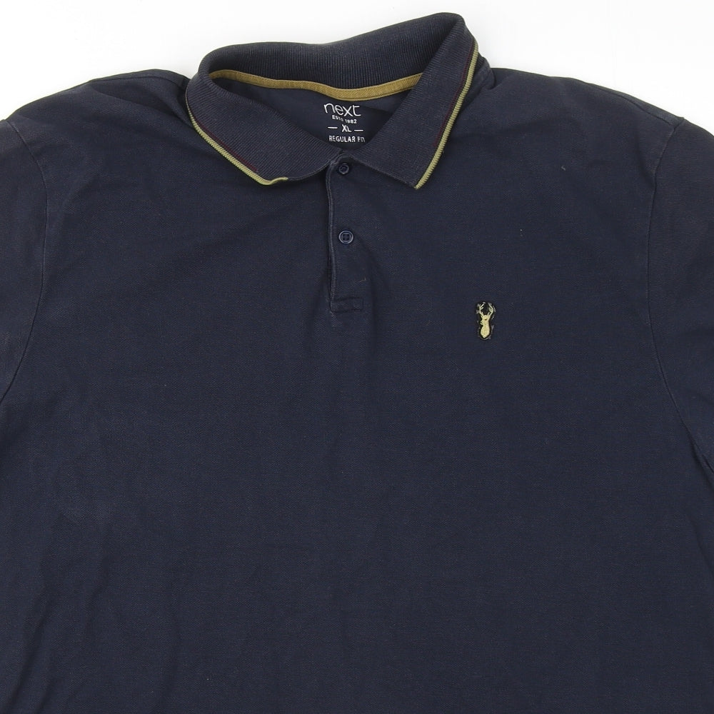 NEXT Mens Blue Cotton Polo Size XL Collared