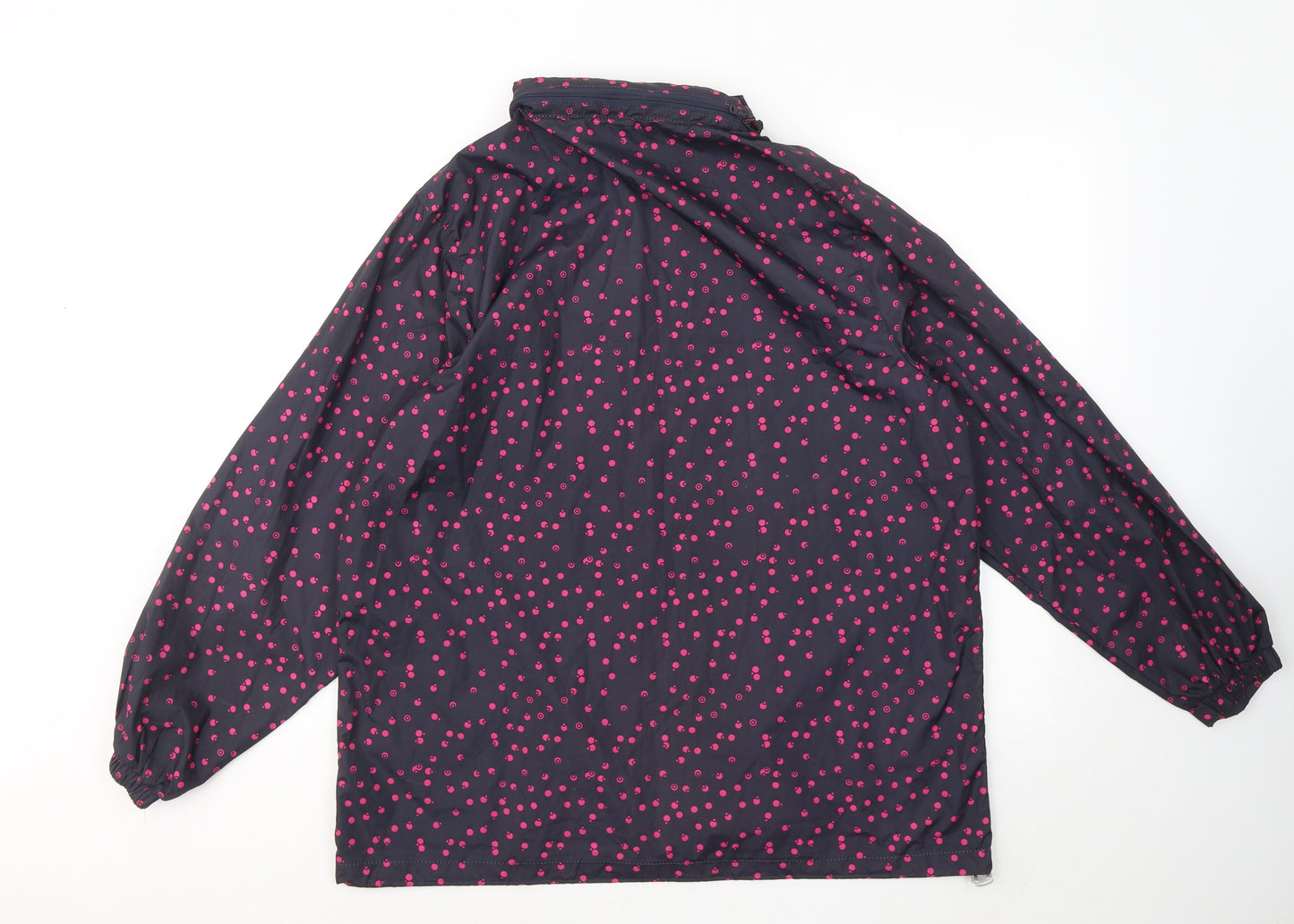 Denim & Co. Womens Blue Geometric Jacket Coat Size 14