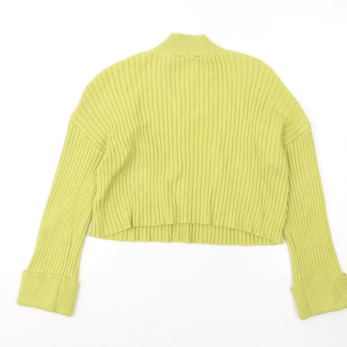 New Look Womens Yellow Mock Neck Viscose Pullover Jumper Size S