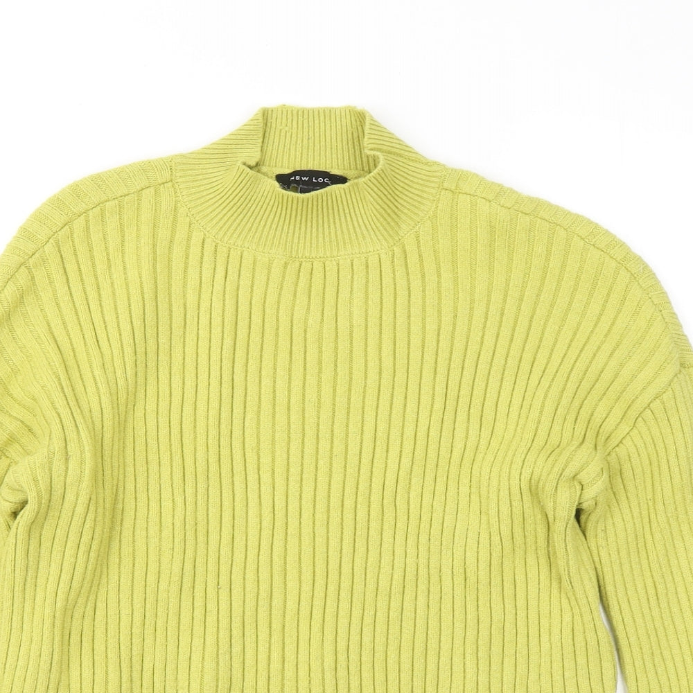 New Look Womens Yellow Mock Neck Viscose Pullover Jumper Size S
