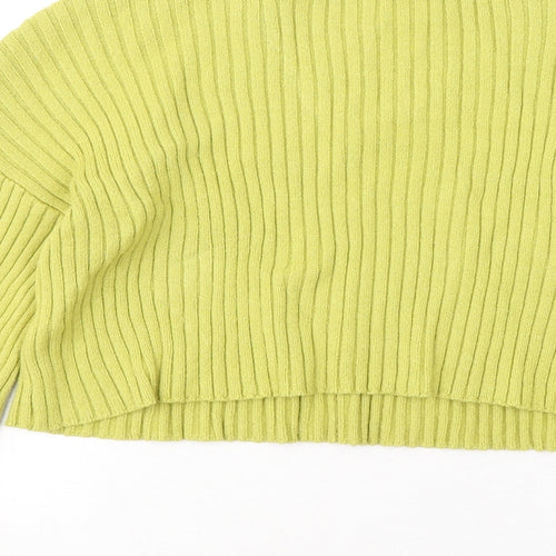 New Look Womens Yellow Mock Neck Viscose Pullover Jumper Size S