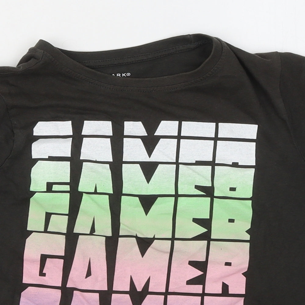 Primark Boys Green Cotton Basic T-Shirt Size 7-8 Years Round Neck - Gamer