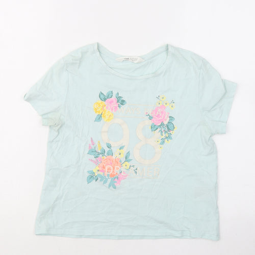 H&M Boys Blue Cotton Basic T-Shirt Size 10-11 Years Round Neck - Always Be A Dreamer 98
