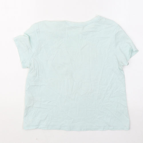 H&M Boys Blue Cotton Basic T-Shirt Size 10-11 Years Round Neck - Always Be A Dreamer 98