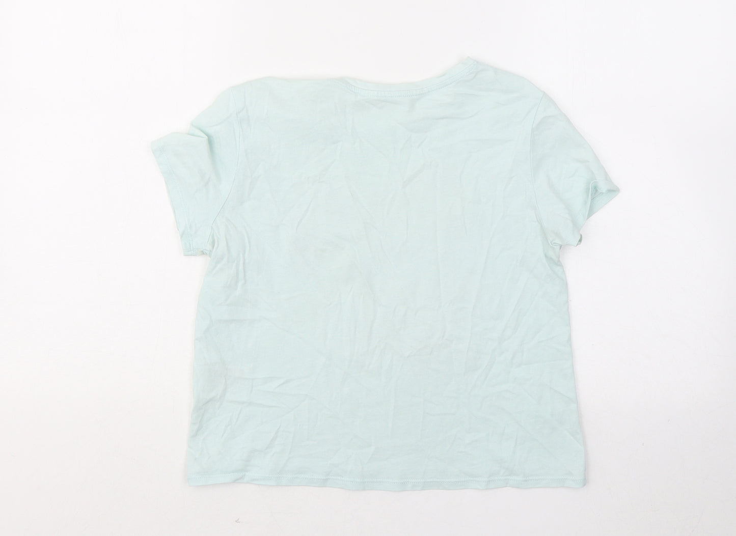 H&M Boys Blue Cotton Basic T-Shirt Size 10-11 Years Round Neck - Always Be A Dreamer 98