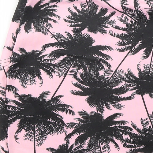 Missguided Womens Pink Floral Polyester A-Line Skirt Size 10