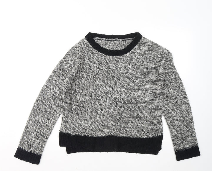Internacionale Womens Grey Round Neck Acrylic Pullover Jumper Size 14