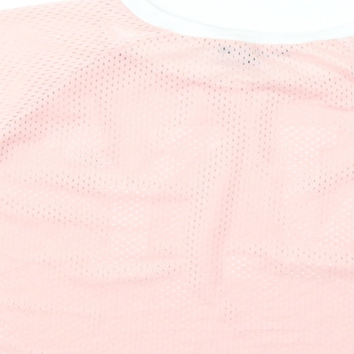 New Look Womens Pink Polyester Basic T-Shirt Size 14 Round Neck - NY