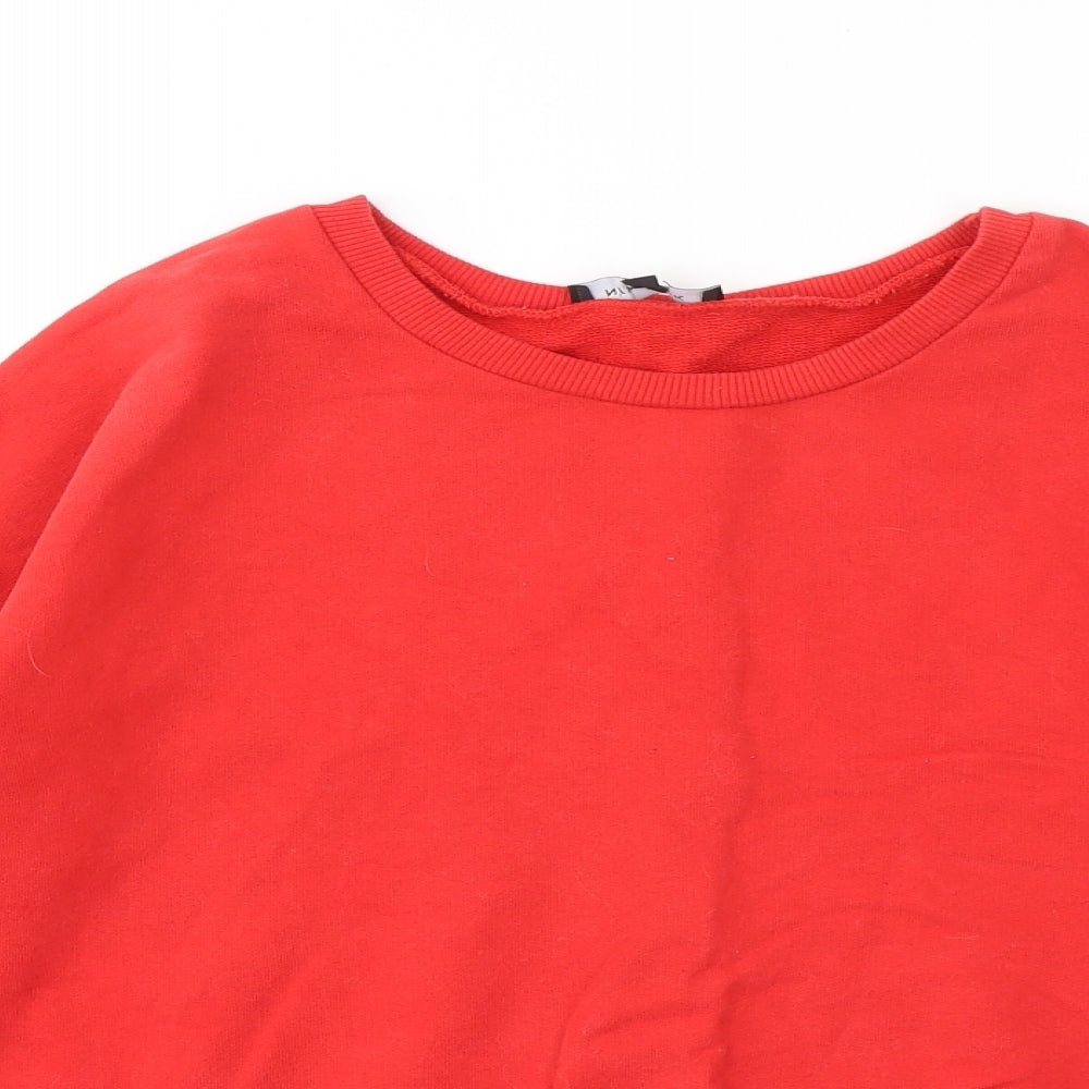 New Look Womens Red Cotton Pullover Sweatshirt Size 14