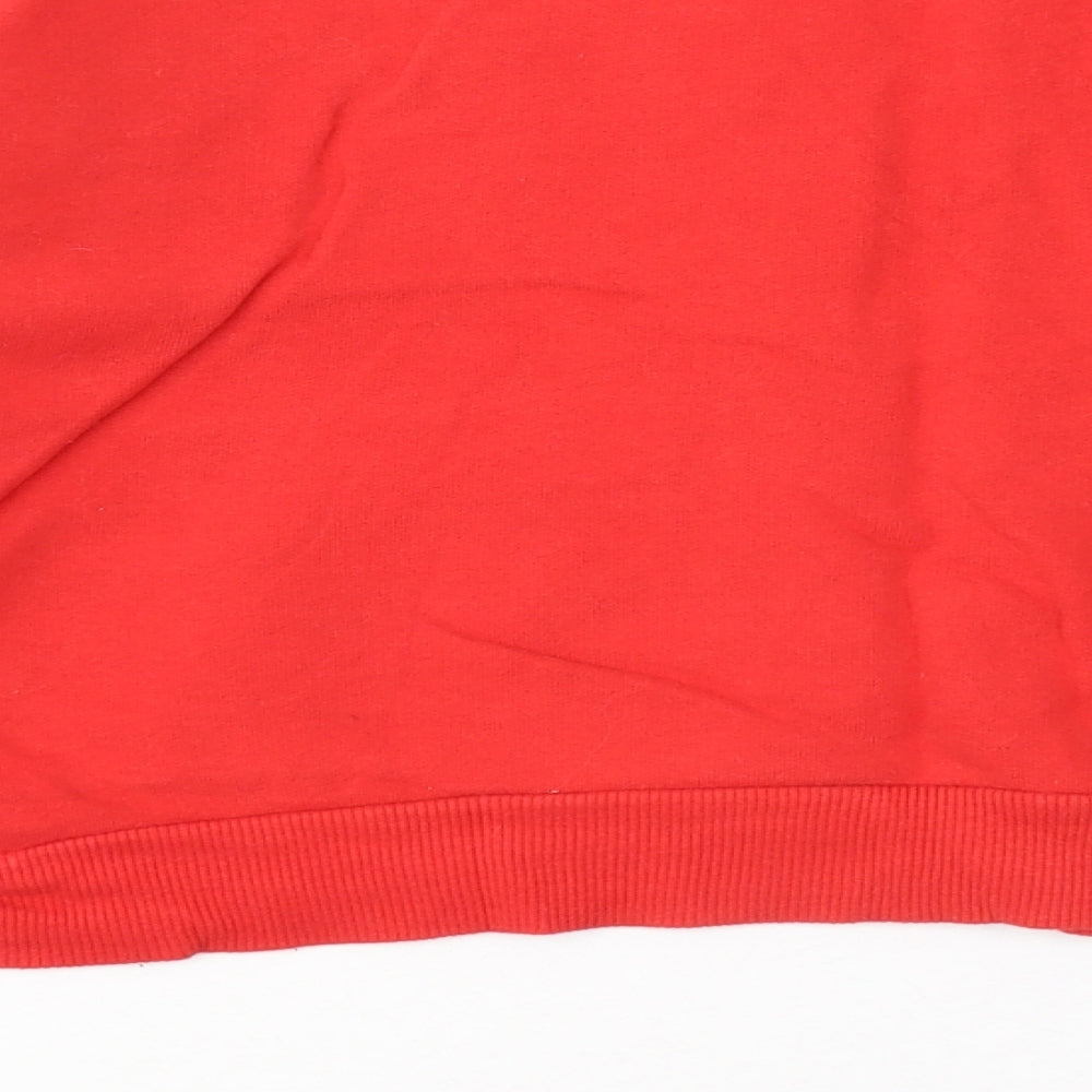 New Look Womens Red Cotton Pullover Sweatshirt Size 14